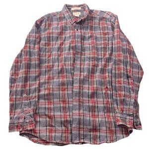 L.L.‎ BEAN FLANNEL BUTTON UP SHIRT SIZE L TALL | G1
